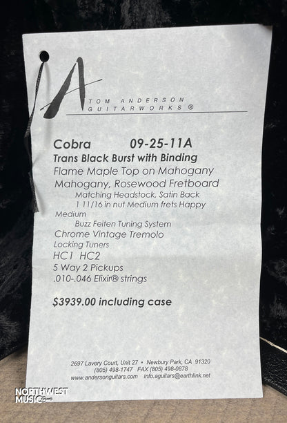 Anderson Cobra T Trans Black Burst