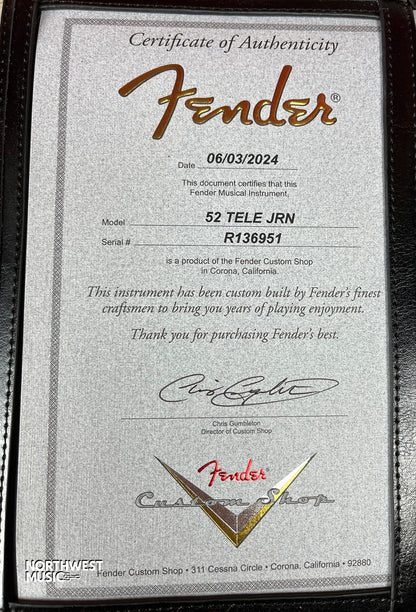 Fender Custom Shop '52 Tele Journeyman Butterscotch Blonde